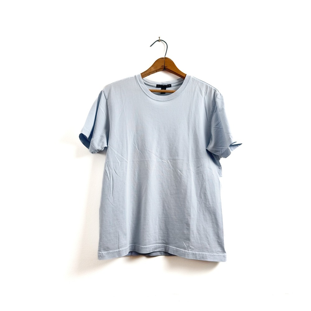 1990s Banana Republic Pale Blue Cotton T-Shirt – Classic Fit - Small